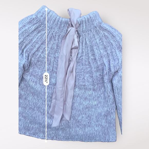 Anthropologie Moth Lavender Pink Coquette Boho Bow Back Sweater Size S - Picture 8 of 10